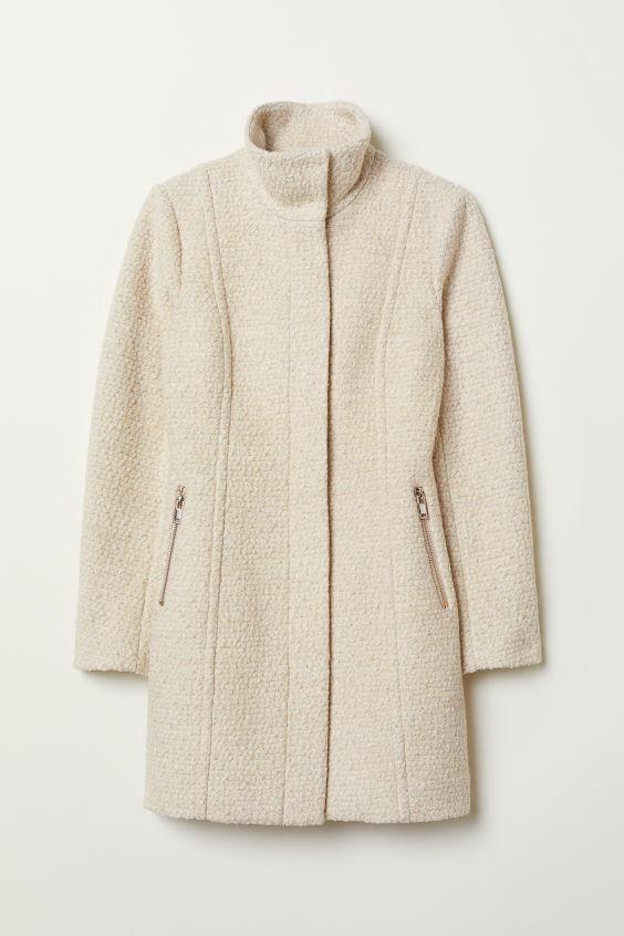 Zipper Tweed Coat