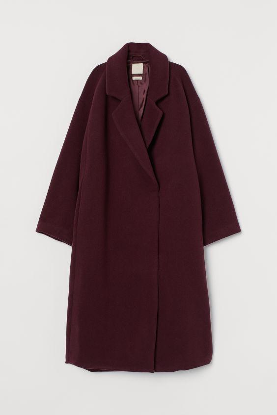 Burgandy Wool Coat